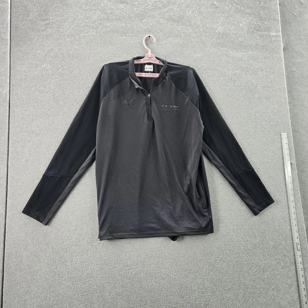 Castore Men‎ Activewear Top L Black Logo Zipper Long Sleeve
